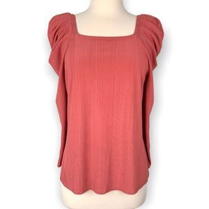 FINAL SALE NWT Square Neck Ribbed Long Sleeve Top